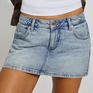 Garage Medium Micro Mini Skort Denim Low Rise Skirt With Shorts Y2k